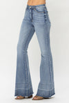 JUDY BLUE HI WAIST TUMMY CONTROL TOP W/ RELEASE HEM FLARE JEANS