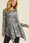 HI-LOW CAMO TUNIC TOP