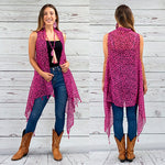 LEOPARD FASHION VEST WITH TASSELS
