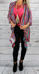 LEOPARD SERAPE STRIPE DUSTER