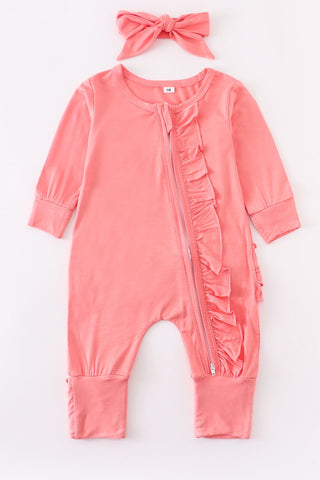 RUFFLE ZIP BABY ROMPER