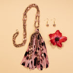 BEADED TASSEL NECKLACE