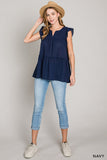 PRETTY IN NAVY TIERED TOP