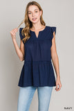 PRETTY IN NAVY TIERED TOP