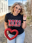 Texas True XOXO With Red Glitter Tee