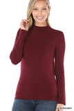 COTTON LS MOCK NECK TOP