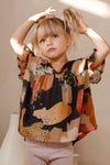 GIRLS WATERCOLOR BABYDOLL TERRY TOP