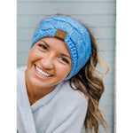 SOLID CABLE KNIT HEAD WRAP