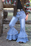 GIRL'S DOUBLE LAYERD BELL JEANS