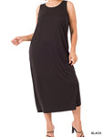 SLEEVELESS MODAL MAXI DRESS (PLUS)