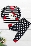 POLKA DOT AND STRIPED SANTA PAJAMAS SET