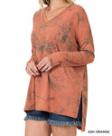 SOFT F/TERRY PRINTED DOLMAN LONG SLEEVE TOP