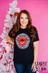 Lips with Heart Checkerboard Tee
