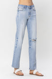 JB KNEE DESTROYED DAD STRAIGHT JEANS