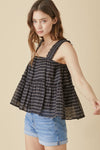 CRINKLED TIERED RUFFLE TOP