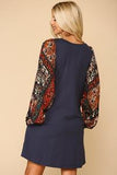 PATCH PRINTED NAVY DRESS