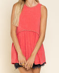 BABYDOLL SLEEVELESS KNIT TOP