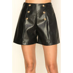 MILITARY PU HIGH WAIST SHORTS