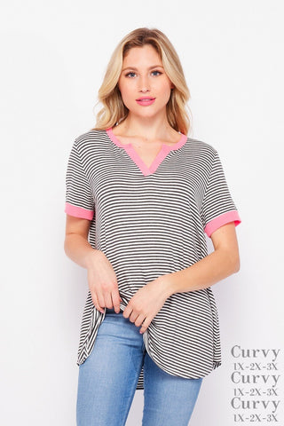 PINK STRIPED TOP